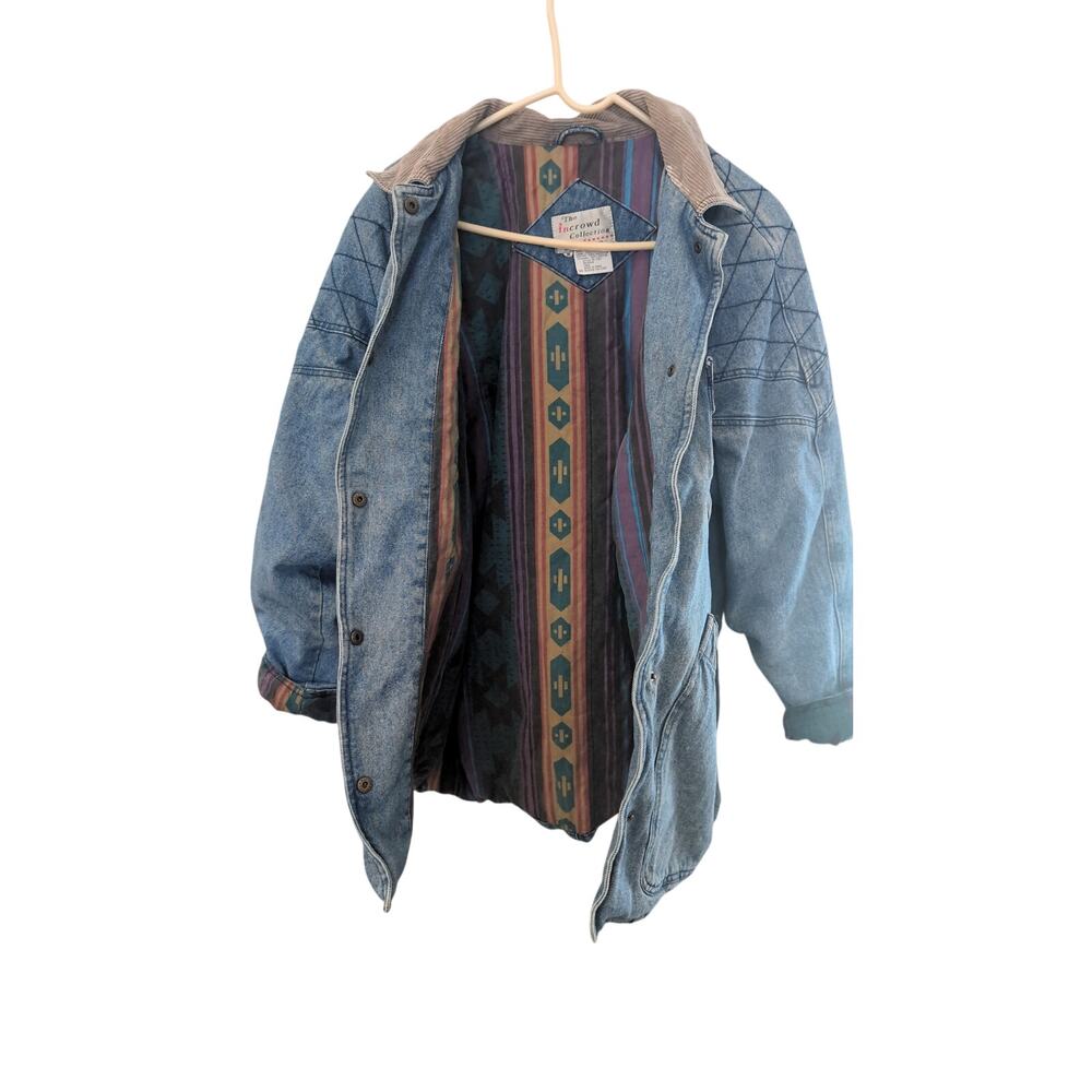 Vintage The In-Crowd Collection Denim Jacket Size Medium Corduroy Collar EUC - Picture 7 of 8